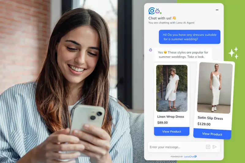 LenoChat AI product recommendation feature for Shopify stores