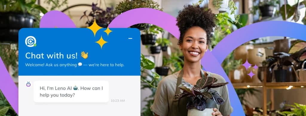 LenoChat widget installation demonstration on business website